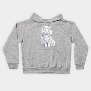 Cute cat wearing Hoodie Kids Hoodie